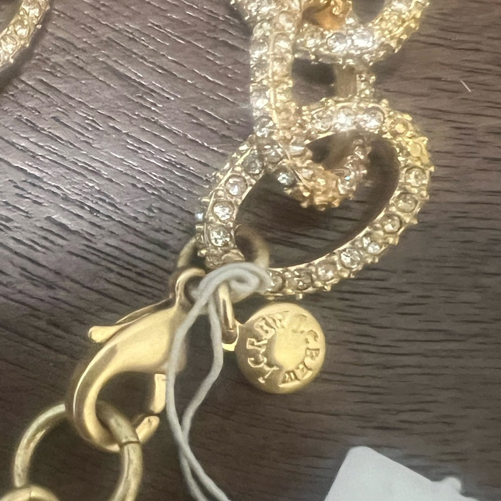 J. Crew NWT Gold and crystal link bracelet - Picture 3 of 4